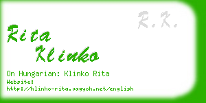 rita klinko business card